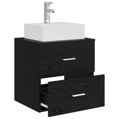 Wall-Mounted Sink Vanity Black Oak 49.5 x 41 x 62.5 cm