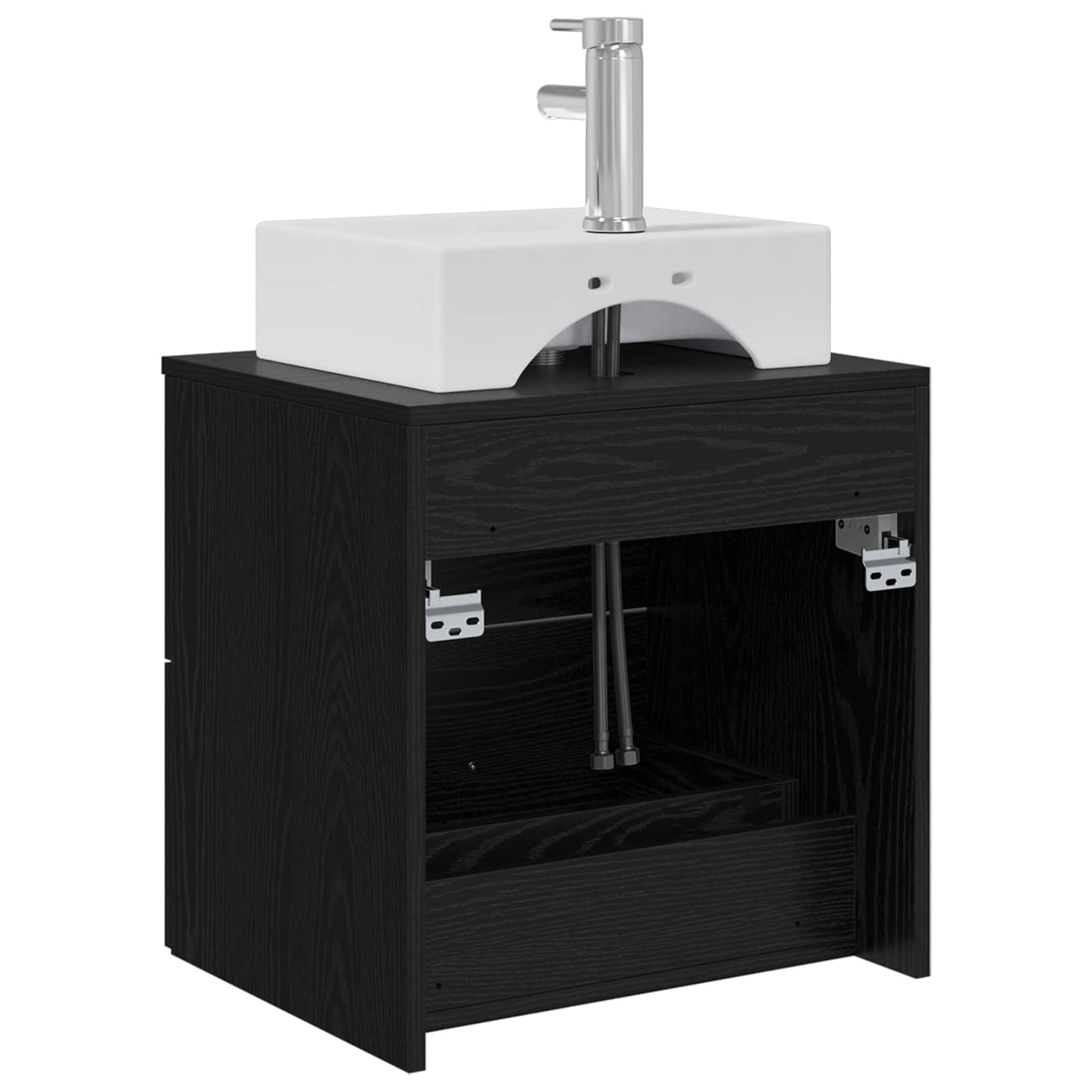 Wall-Mounted Sink Vanity Black Oak 49.5 x 41 x 62.5 cm