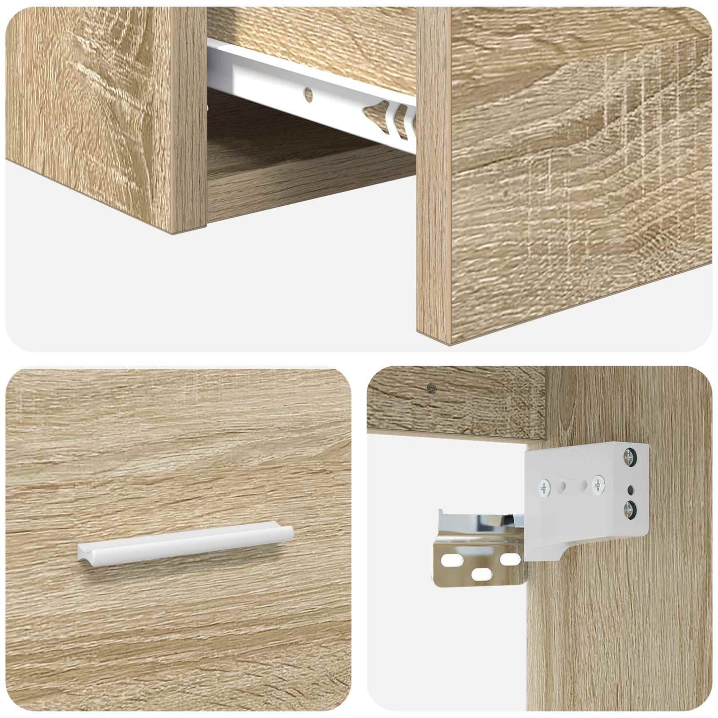 Wall-Mounted Sink Vanity Sonoma Oak 49.5 x 41 x 62.5 cm