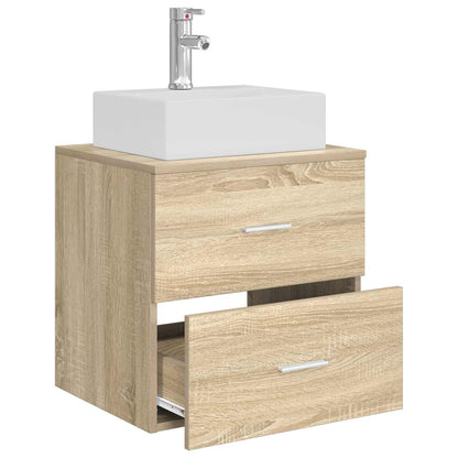 Wall-Mounted Sink Vanity Sonoma Oak 49.5 x 41 x 62.5 cm