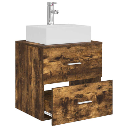 Wall-Mounted Sink Vanity Smoked Oak 49.5 x 41 x 62.5 cm