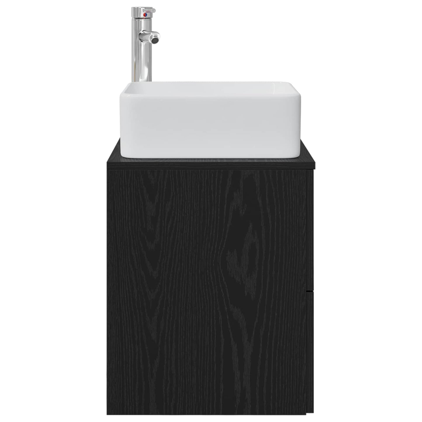 Wall-Mounted Sink Vanity Black Oak 53 x 34.5 x 63 cm