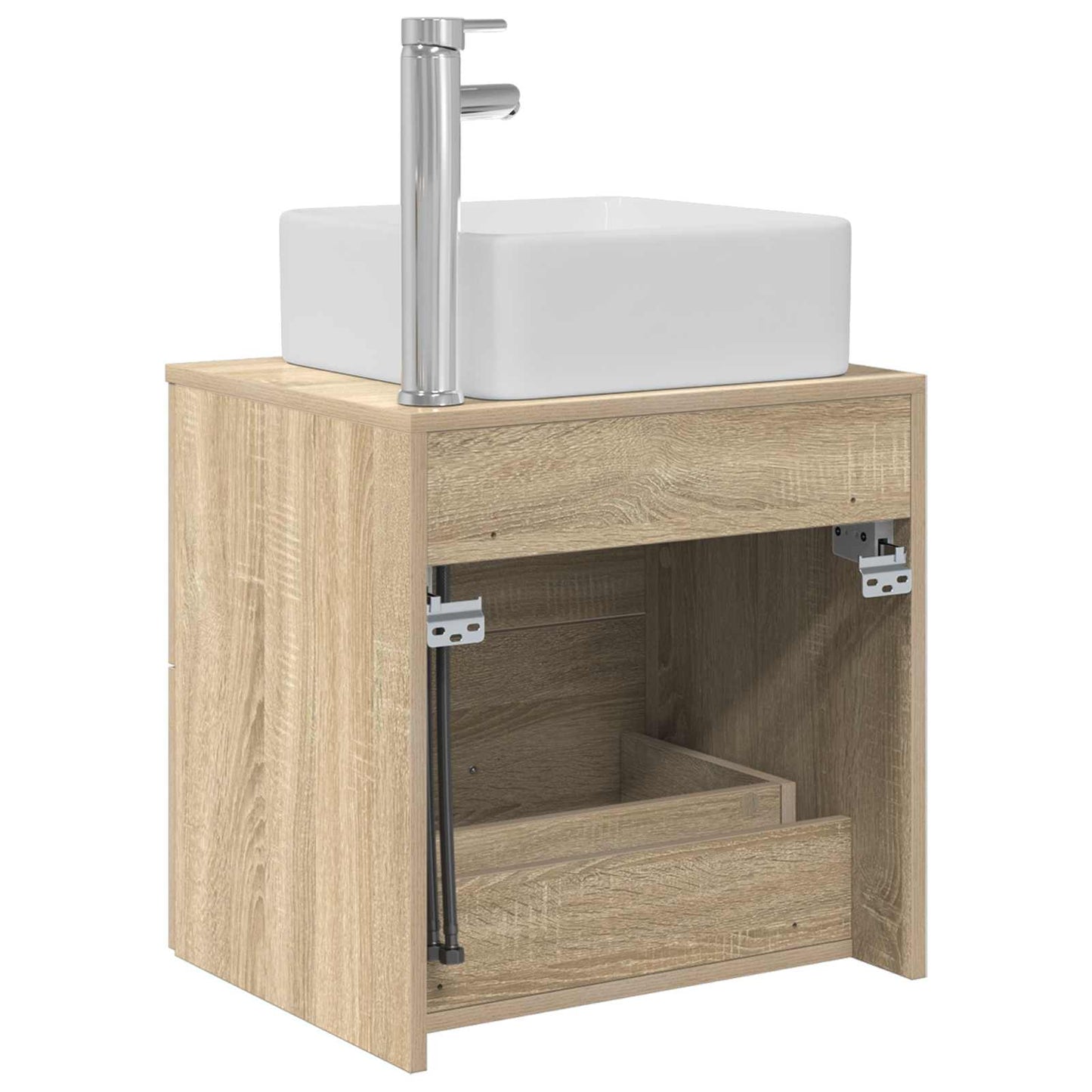 Wall-Mounted Sink Vanity Sonoma Oak 53 x 34.5 x 63 cm