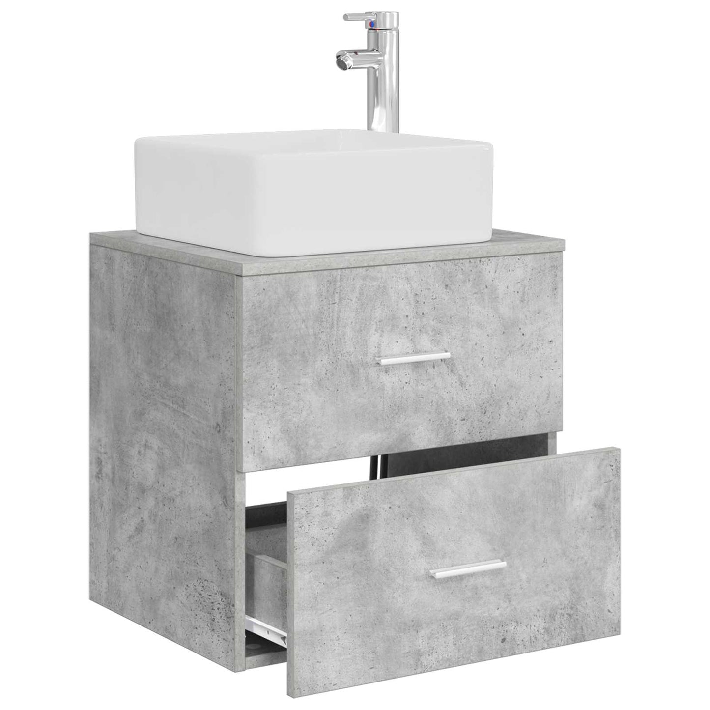 Wall-Mounted Sink Vanity Concrete Grey 53 x 34.5 x 63 cm