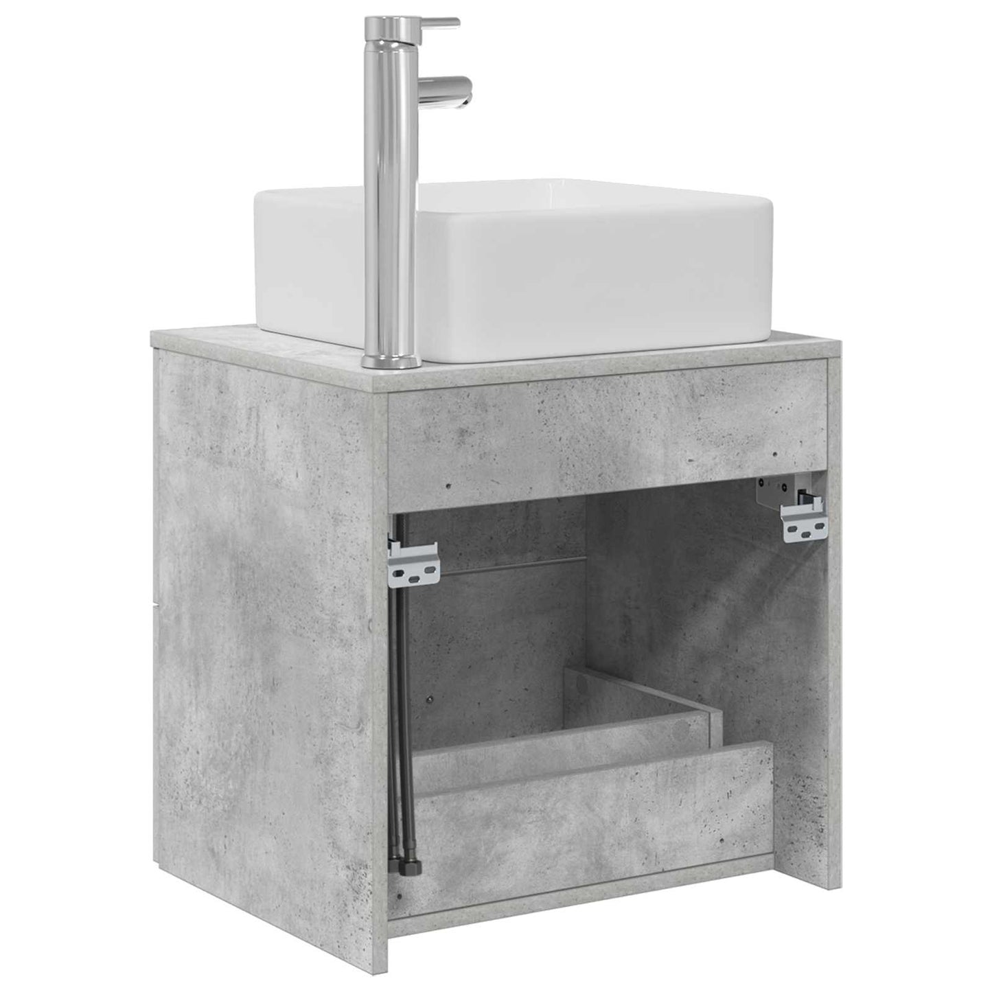 Wall-Mounted Sink Vanity Concrete Grey 53 x 34.5 x 63 cm