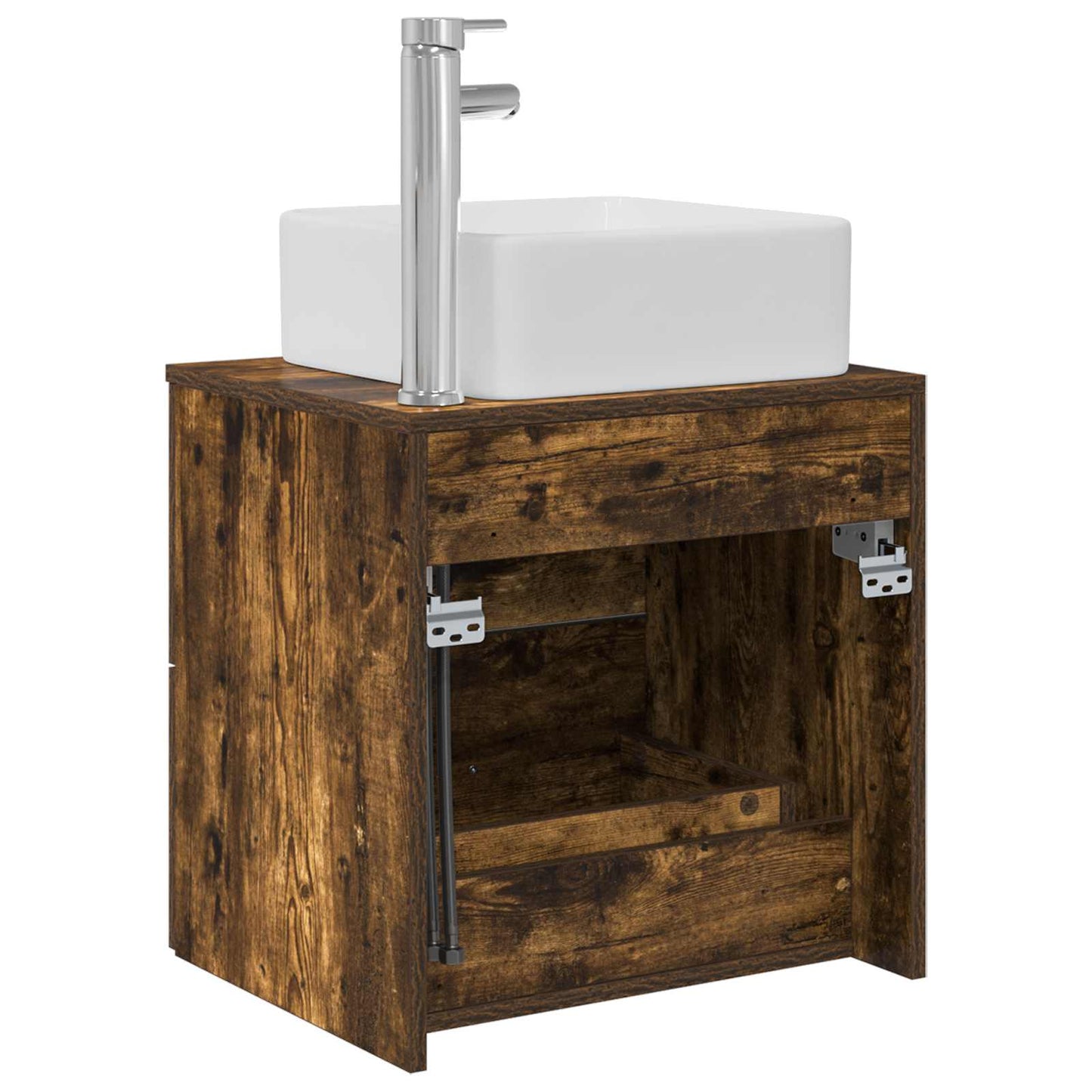 Wall-Mounted Sink Vanity Smoked Oak 53 x 34.5 x 63 cm