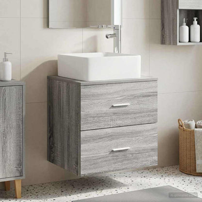 Wall-Mounted Sink Vanity Grey Sonoma 53 x 34.5 x 63 cm