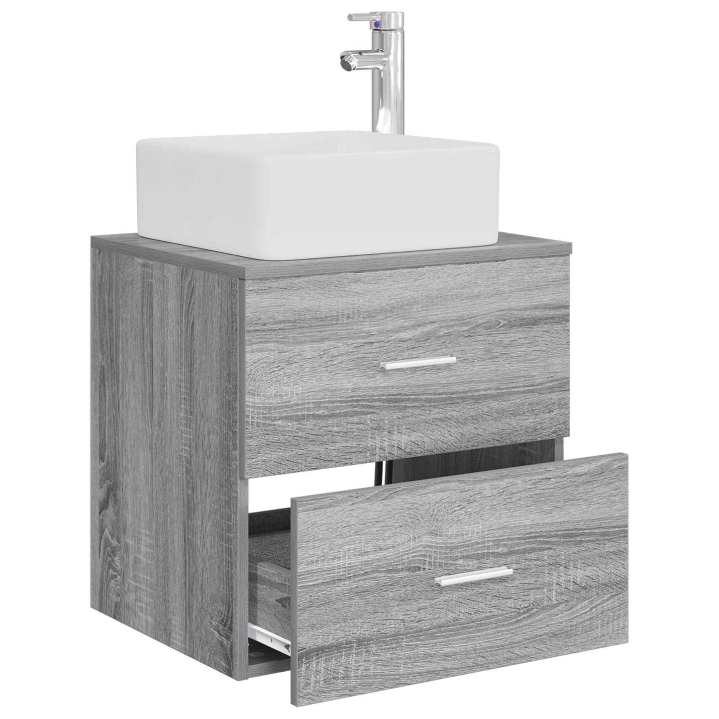Wall-Mounted Sink Vanity Grey Sonoma 53 x 34.5 x 63 cm