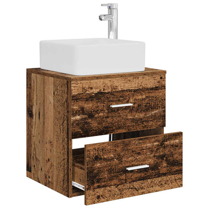 Wall-Mounted Sink Vanity Old Wood 53 x 34.5 x 63 cm