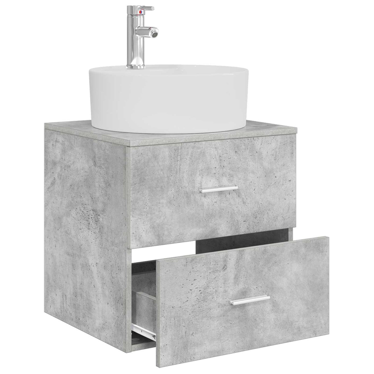 Wall-Mounted Sink Vanity Concrete Grey 49.5 x 44.5 x 65 cm