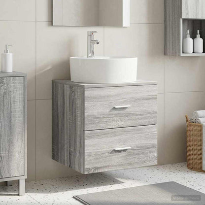 Wall-Mounted Sink Vanity Grey Sonoma 49.5 x 44.5 x 65 cm