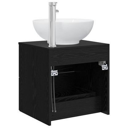 Wall-Mounted Sink Vanity Black Oak 49.5 x 44.5 x 66.5 cm