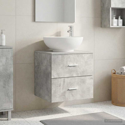 Wall-Mounted Sink Vanity Concrete Grey 49.5 x 44.5 x 66.5 cm