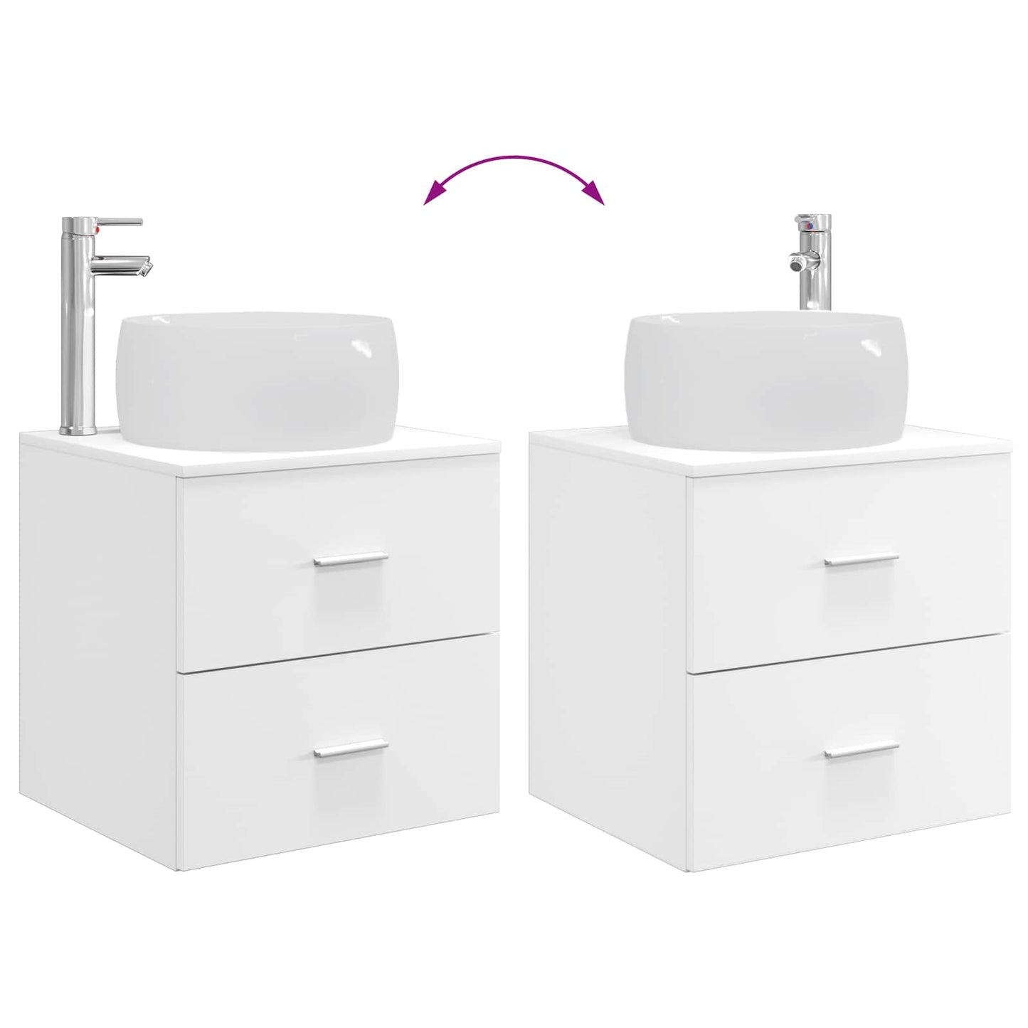 Wall-Mounted Sink Vanity White 49.5 x 44.5 x 66 cm