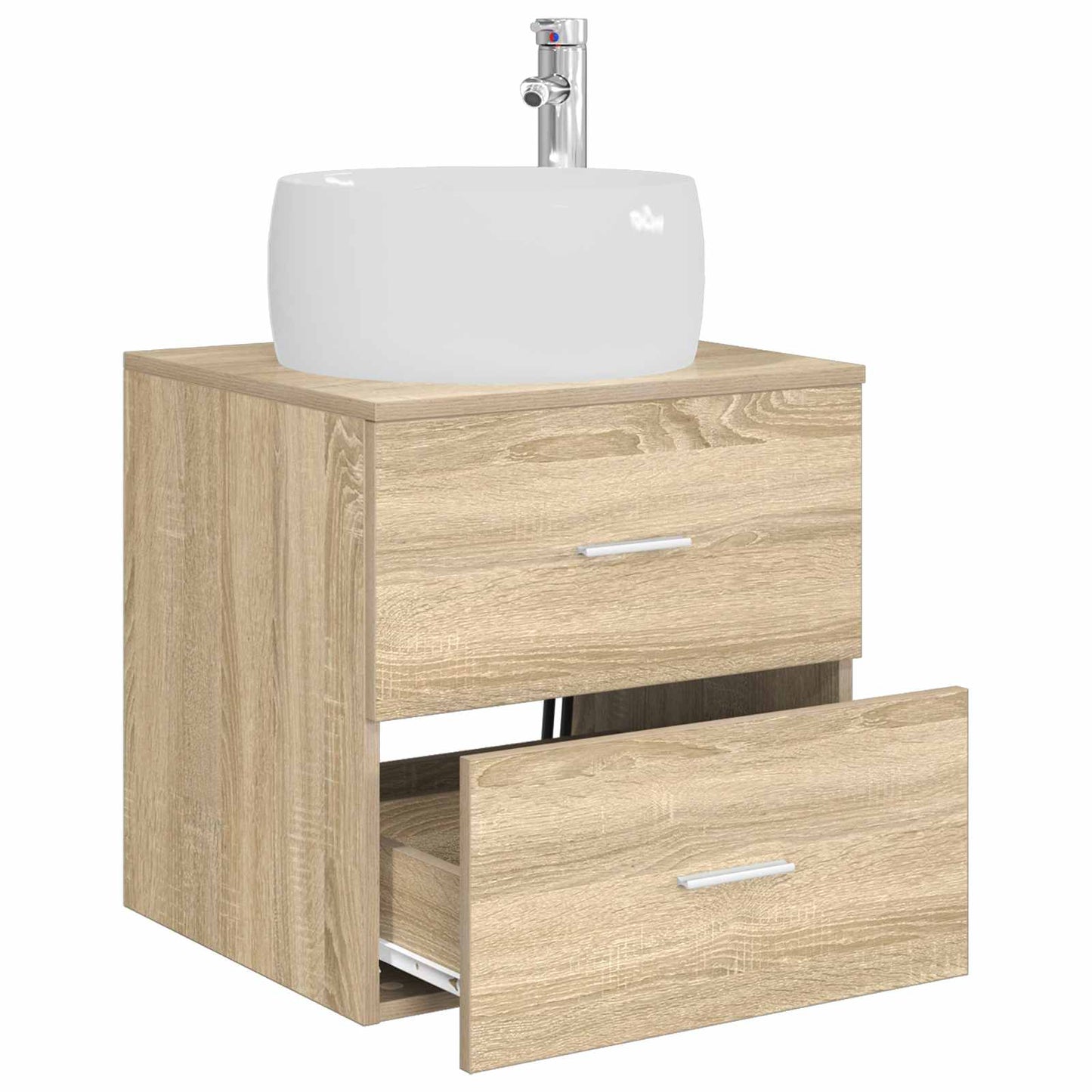 Wall-Mounted Sink Vanity Sonoma Oak 49.5 x 44.5 x 66 cm