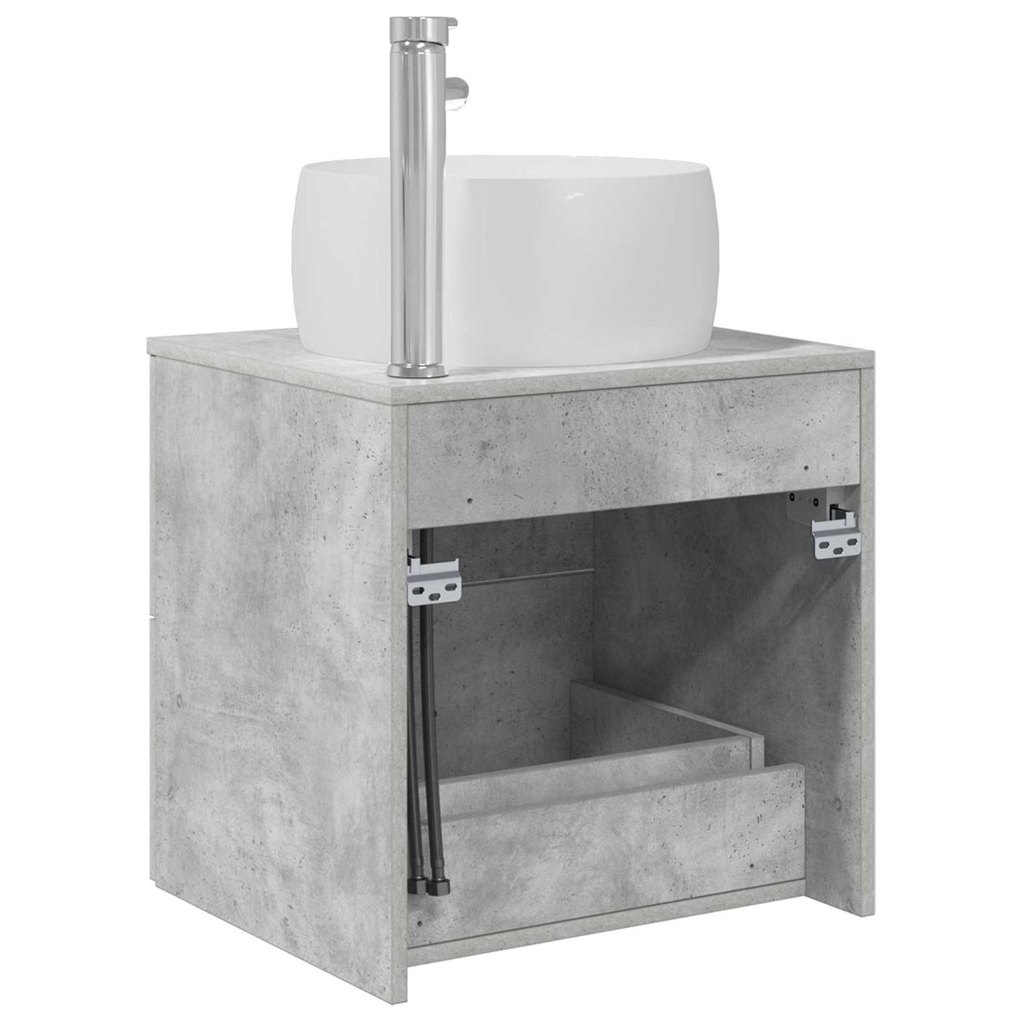 Wall-Mounted Sink Vanity Concrete Grey 49.5 x 44.5 x 66 cm