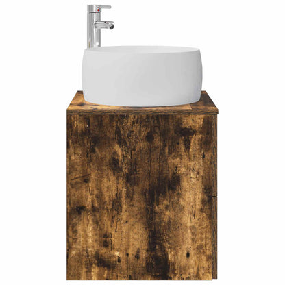 Wall-Mounted Sink Vanity Smoked Oak 49.5 x 44.5 x 66 cm
