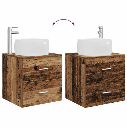 Wall-Mounted Sink Vanity Old Wood 49.5 x 44.5 x 66 cm