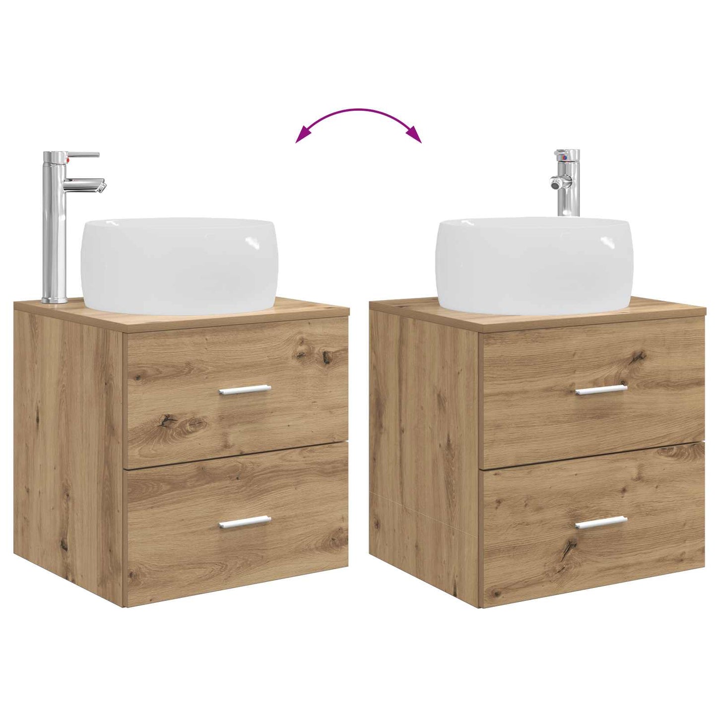 Wall-Mounted Sink Vanity Artisan Oak 49.5 x 44.5 x 66 cm