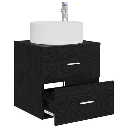 Wall-Mounted Sink Vanity Black Oak 49.5 x 44.5 x 65.5 cm