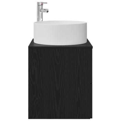 Wall-Mounted Sink Vanity Black Oak 49.5 x 44.5 x 65.5 cm