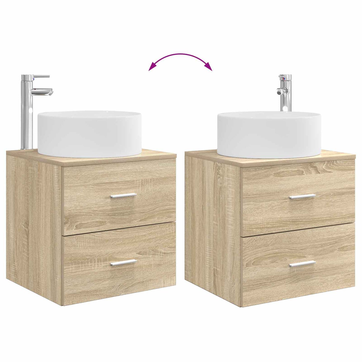 Wall-Mounted Sink Vanity Sonoma Oak 49.5 x 44.5 x 65.5 cm