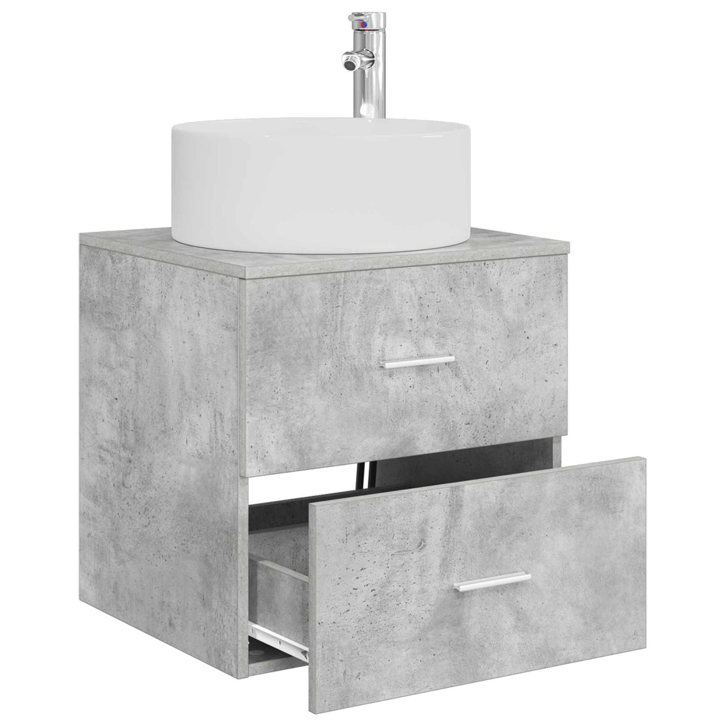 Wall-Mounted Sink Vanity Concrete Grey 49.5 x 44.5 x 65.5 cm