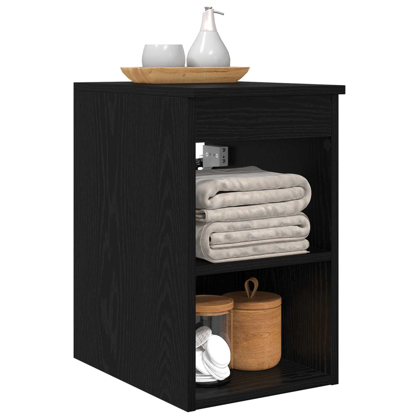 Bathroom Cabinet In-between Black Oak 30 x 35 x 50 cm