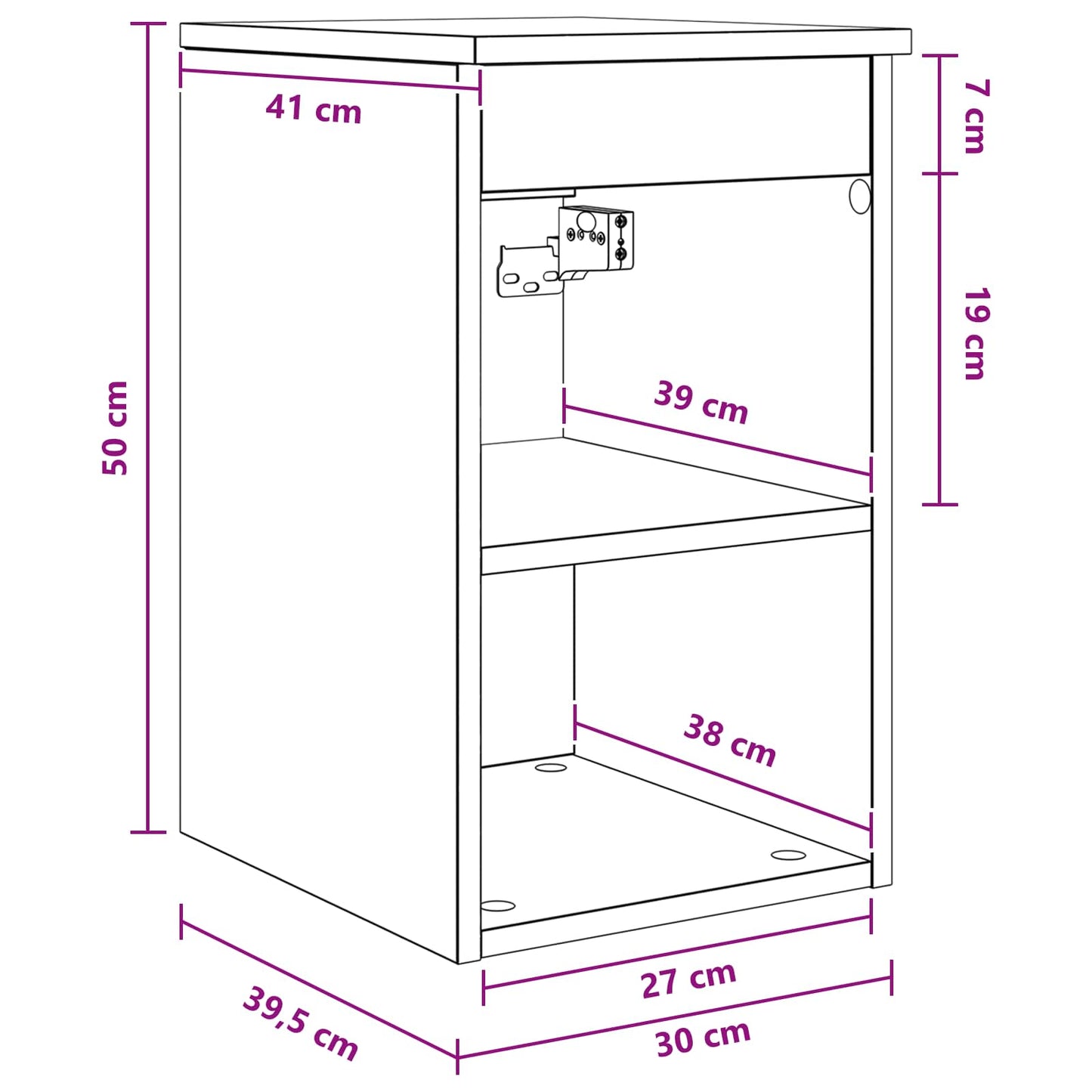 Bathroom Cabinet In-between Sonoma Oak 30 x 35 x 50 cm