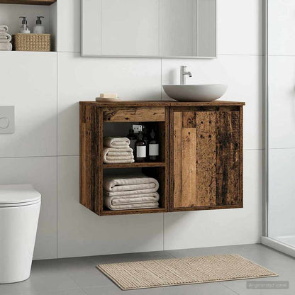 Bathroom Cabinet In-between Old Wood 30 x 35 x 50 cm