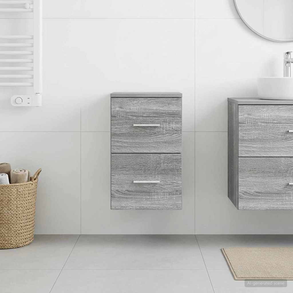 Bathroom Cabinet In-between Grey Sonoma 30 x 35 x 50 cm