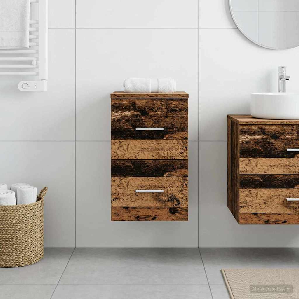 Bathroom Cabinet In-between Old Wood 30 x 35 x 50 cm