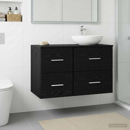 Bathroom Cabinet In-between Black Oak 30 x 41 x 50 cm