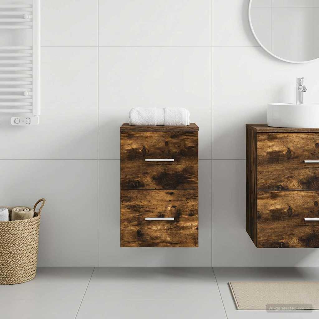 Bathroom Cabinet In-between Smoked Oak 30 x 44.5 x 50 cm
