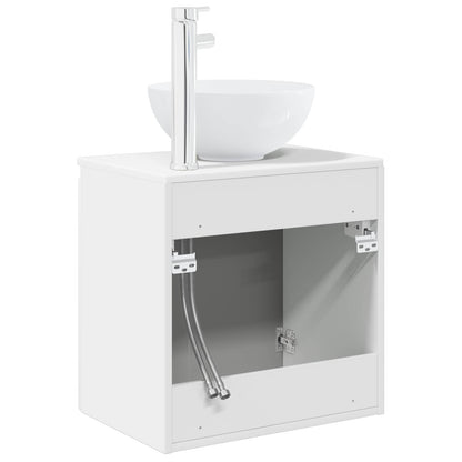 Wall-Mounted Sink Vanity White 49.5 x 35 x 63 cm