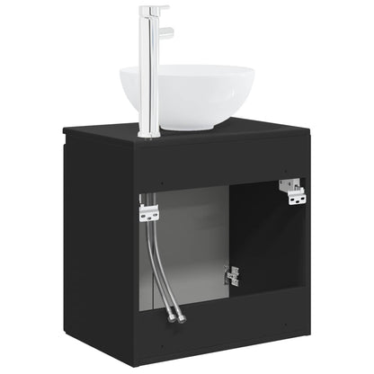 Wall-Mounted Sink Vanity Black 49.5 x 35 x 63 cm