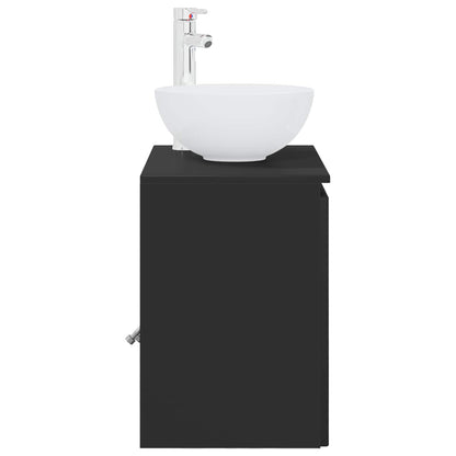 Wall-Mounted Sink Vanity Black 49.5 x 35 x 63 cm