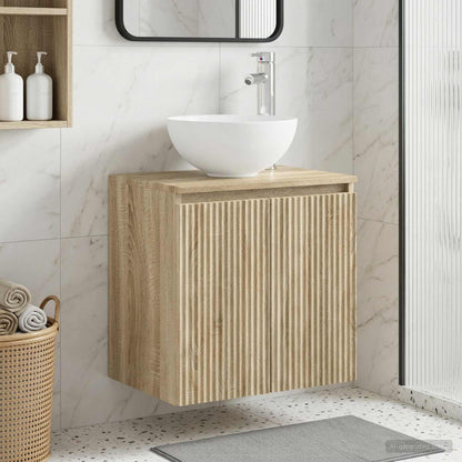 Wall-Mounted Sink Vanity Sonoma Oak 49.5 x 35 x 63 cm