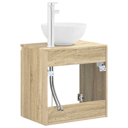 Wall-Mounted Sink Vanity Sonoma Oak 49.5 x 35 x 63 cm