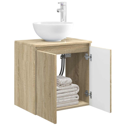 Wall-Mounted Sink Vanity Sonoma Oak 49.5 x 35 x 63 cm