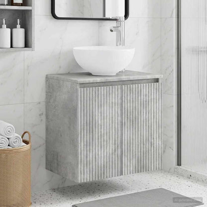 Wall-Mounted Sink Vanity Concrete Grey 49.5 x 35 x 63 cm