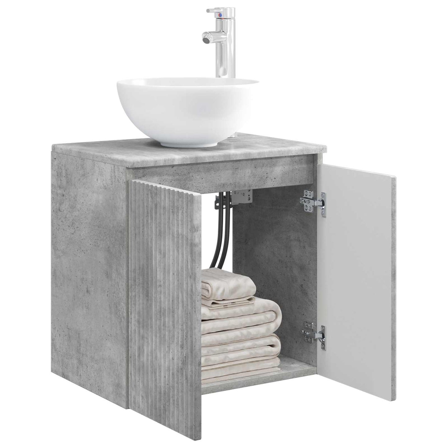 Wall-Mounted Sink Vanity Concrete Grey 49.5 x 35 x 63 cm