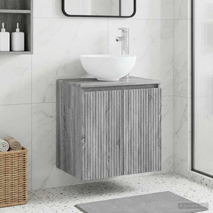 Wall-Mounted Sink Vanity Grey Sonoma 49.5 x 35 x 63 cm