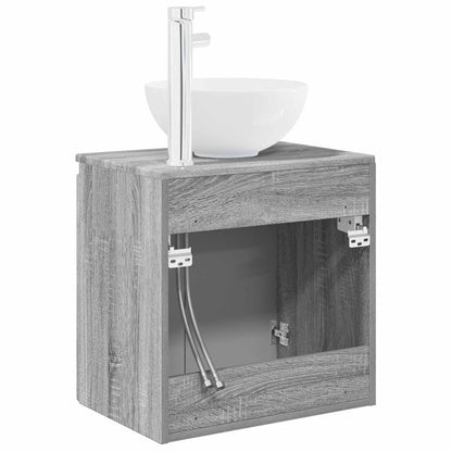 Wall-Mounted Sink Vanity Grey Sonoma 49.5 x 35 x 63 cm