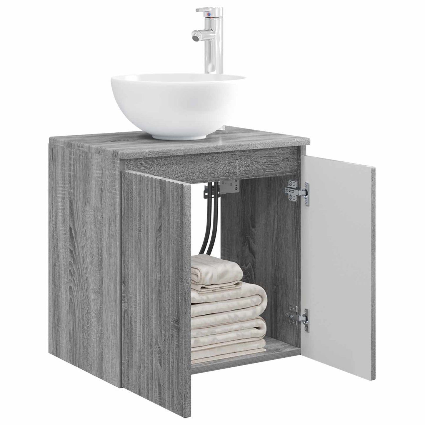 Wall-Mounted Sink Vanity Grey Sonoma 49.5 x 35 x 63 cm
