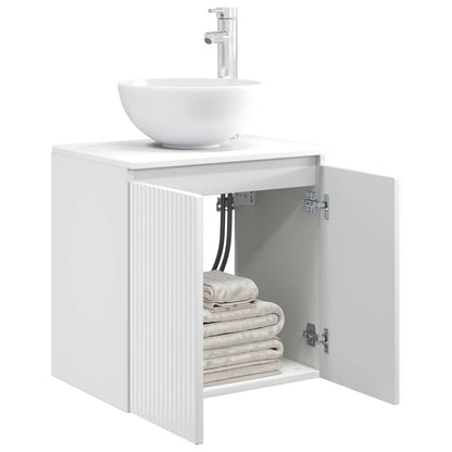 Wall-Mounted Sink Vanity High Gloss White 49.5 x 41 x 64.5 cm