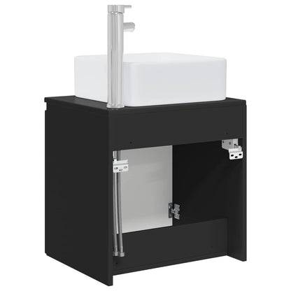 Wall-Mounted Sink Vanity Black 49.5 x 41 x 63 cm