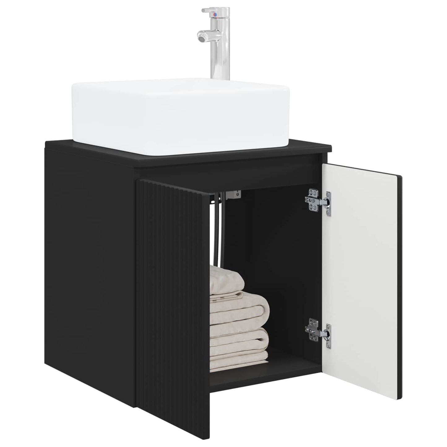 Wall-Mounted Sink Vanity Black 49.5 x 41 x 63 cm