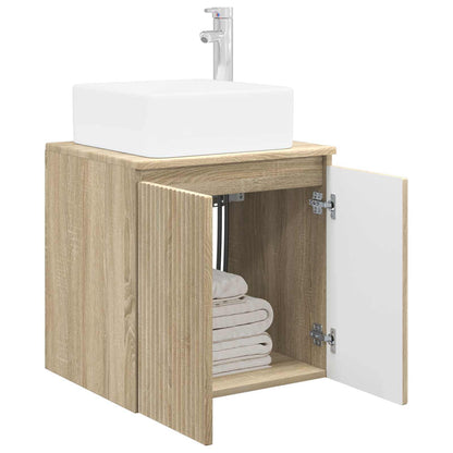 Wall-Mounted Sink Vanity Sonoma Oak 49.5 x 41 x 63 cm