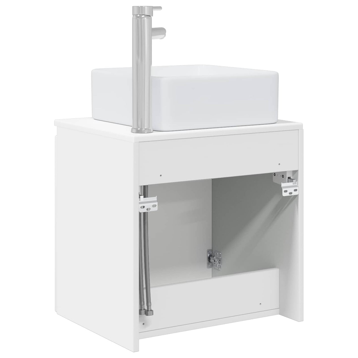 Wall-Mounted Sink Vanity High Gloss White 49.5 x 41 x 63 cm